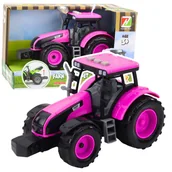 Samochody i pojazdy dla dzieci - Traktor Farmerski Rolniczy Na Baterie Światła Dźwięki Różowy LEAN Toys - miniaturka - grafika 1