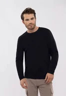 Koszulki męskie - Granatowy longsleeve L-HALS - miniaturka - grafika 1
