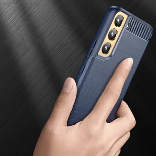 Carbon Case etui Samsung Galaxy S23+ elastyczny silikonowy karbonowy pokrowiec niebieskie - Etui i futerały do telefonów - miniaturka - grafika 4