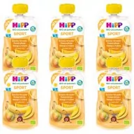 Desery dla dzieci - Hipp Sport Mus owocowy po 1. roku banany-gruszki-pomarańcze-mango z ryżem zestaw 6 x 120 g Bio - miniaturka - grafika 1