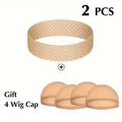 Inne - TEMU Zestaw opasek z silikonowymi paskami antypoślizgowymi i tkanej czapeczki do peruki, wygodna, regulowana siatka na włosy zapewniająca pewne - miniaturka - grafika 1
