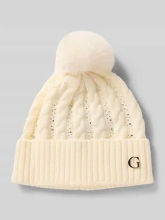 Czapka z dzianiny z aplikacją z logo - Czapki damskie - miniaturka - grafika 1