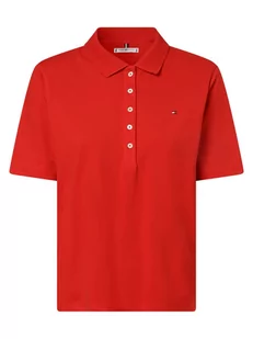 Tommy Hilfiger - Damska koszulka polo, czerwony - Koszulki i topy damskie - miniaturka - grafika 1