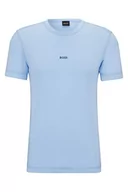 Koszulki męskie - BOSS Męski T-shirt Tokks z bawełnianego dżerseju z efektem wybielania słońca, Open Blue460, XXL - miniaturka - grafika 1
