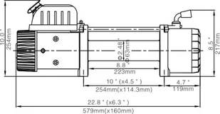 Wyciągarka Escape EVO 12000 lbs [5443 kg] EWX-U z liną syntetyczną 12V (lina: 9,5 mm szara dyneema 27m 9800kg +hak zdejmowany) 81877744 - Wciągarki - miniaturka - grafika 2