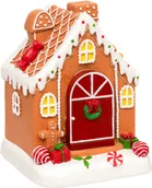 Ozdoby bożonarodzeniowe - Domek z piernika, 8 LED, ruchomy z dźwiękiem, 16,2 cm - miniaturka - grafika 1