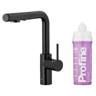 Baterie kuchenne - KFA Armatura DUERO PURE BASIC PULL-OUT 6623-115-81 Czarny Stal nierdzewna - miniaturka - grafika 1