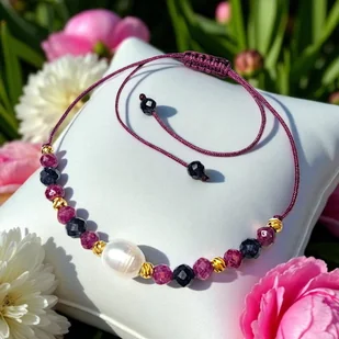 Bransoletka Kobieca Siła Prawda i Świadomość Własnej Mocy Rubin Szafir Perła - Bransoletki Bransoletka Kobieca Siła Prawda i Świadomość Własnej Mocy Rubin Szafir Perła - Bransoletki - miniaturka - grafika 1