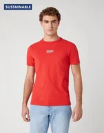 Koszulki męskie - MĘSKI T-SHIRT WRANGLER SS SEAS LOGO TEE ROCOCCO RED W7AKGFXA4 112131348 - Wrangler - miniaturka - grafika 1