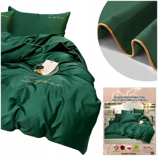 Pościel 160x200 komplet 4cz jednolita z haftem mikrofibra Areta zielona - Pościel Pościel 160x200 komplet 4cz jednolita z haftem mikrofibra Areta zielona - Pościel - miniaturka - grafika 1