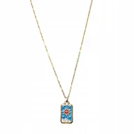 Łańcuszki - ZŁOTY ŁAŃCUSZEK Z ZAWIESZKĄ TAROT DELIKATNY NASZYJNIK MIEDZIANY REGULOWANY - miniaturka - grafika 1