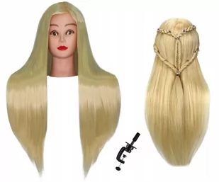 Główka treningowa Iza 60 cm blond, włos termiczny + uchwyt, fryzjerska do czesania, głowa do ćwiczeń kopia - Główki treningowe - miniaturka - grafika 1