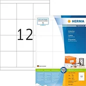 Etykiety do drukarek - HERMA 4617 uniwersalne etykiety DIN A4, zestaw 8 sztuk (70 x 67,7 mm, 1600 arkuszy, papier, matowy) samoprzylepne, do drukowania, trwałe naklejki adresowe, 19 200 etykiet samoprzylepnych, białe - miniaturka - grafika 1