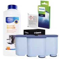 Akcesoria i części do ekspresów do kawy - Zestaw Philips Saeco - Filtr Philips Aquaclean CA6903 3szt, Uniwersalny Odkamieniacz 500ml, Philips CA6705/10 Środek do Obiegu Mleka - miniaturka - grafika 1