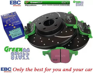 Przednie klocki GreenStuff + NAWIERCANE NACINANE tarcze hamulcowe 300mm EBC seria GD Ford Kuga FWD 2013-2019 - Tarcze hamulcowe - miniaturka - grafika 2