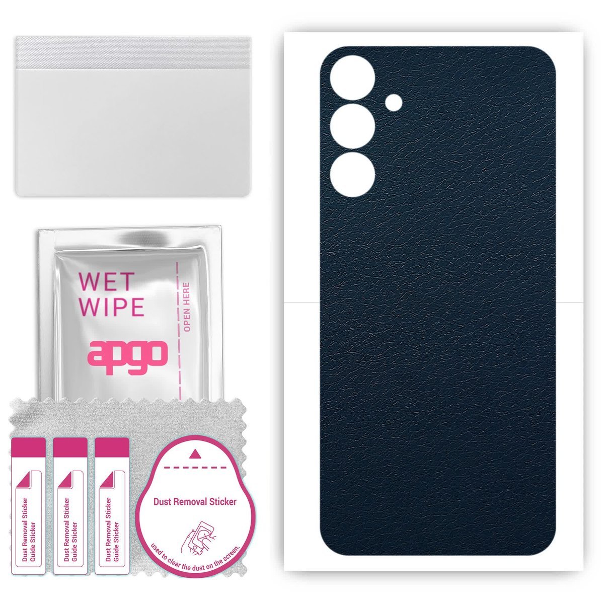 Folia naklejka skórka strukturalna na TYŁ do Samsung Galaxy Quantum4 - Skóra Granatowa - apgo SKINS