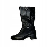 Kozaki damskie - Kozaki damskie czarne długie CLARKS 40 - miniaturka - grafika 1