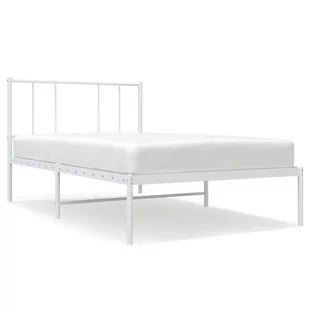 Metalowa rama łóżka z wezgłowiem, biała, 90x190 cm Lumarko! - Łóżka Metalowa rama łóżka z wezgłowiem, biała, 90x190 cm Lumarko! - Łóżka - miniaturka - grafika 3