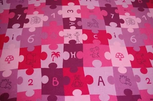 Dywan dziecięcy PUZZLE fiolet fioletowy 150x400 cm - Dywany dla dzieci - miniaturka - grafika 1