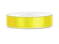 Pasmanteria - Party Deco Tasiemka satynowa, żółta, 12 mm / 25 m, 1 szt. TS12-084 - miniaturka - grafika 1