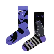 Skarpetki męskie - Skarpetki Nie Do Pary - Nocne Koty - 41-45 - miniaturka - grafika 1