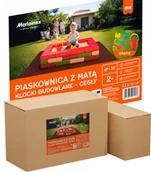 Place zabaw - Marioinex XXL Piaskownica modułowa, 124x93 cm Podkład 2x2 m ZABAWKI 6 elementów - miniaturka - grafika 1