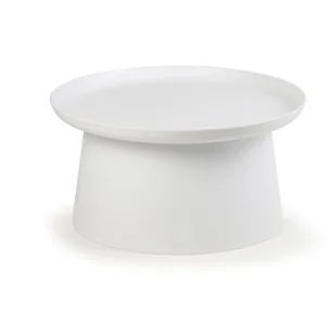 Plastikowy stolik kawowy FUNGO średnica 700 mm, biały - Ławy i stoliki kawowe - miniaturka - grafika 1