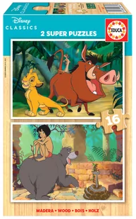 G3 Puzzle 2x16 Król Lew/Księga dżungli drewniane) - Puzzle - miniaturka - grafika 1