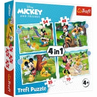 Puzzle - Trefl Puzzle 4w1 Fajny dzień Mickiego Disney Standard Characters 34604 - miniaturka - grafika 1