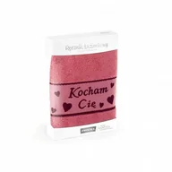 Ręczniki - Ręcznik w opakowaniu Kocham Cię 50x90 homar łososiowy 8724/1/5208 na prezent Zwoltex - miniaturka - grafika 1