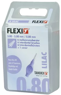 Tandex A/S czyściki międzyzębowe FLEXI 0,80 x 3,00-8,00mm X-fine trapered Lilac (fioletowy) 6szt. w opak. - Szczoteczki międzyzębowe - miniaturka - grafika 1