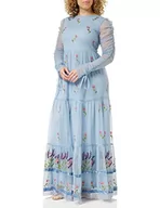 Sukienki - Frock and Frill Damska kwiecista haftowana sukienka na specjalne okazje, niebieska, 8, NIEBIESKI, 34 - miniaturka - grafika 1