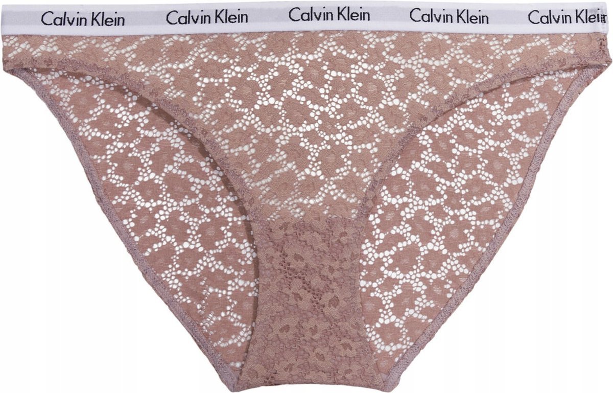 Calvin Klein Majtki Damskie Różowe Koronkowe Z Logo S 0Z6B2_A* Tia
