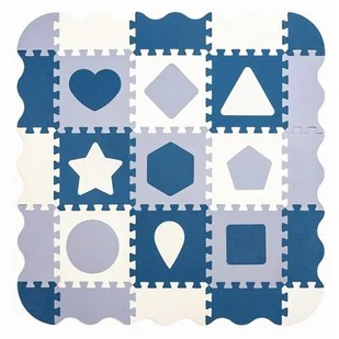 Milly Mally, Mata Piankowa Puzzle, Jolly 3x3 Shapes, Niebieski - Maty piankowe - miniaturka - grafika 1
