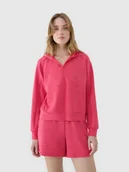 Bluzy damskie - 4F Bluza damska dresowa rozpinana z modalem 4FWSS25TSWSF1577-54S Różowy Roz. XS - miniaturka - grafika 1