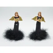 Ozdoby bożonarodzeniowe - Figurka Anioł czarno-złota - miniaturka - grafika 1
