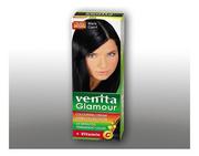 Farby do włosów i szampony koloryzujące - Venita Glamour, farba do włosów, 2/0 Czarny - miniaturka - grafika 1