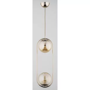 Alfa Oval 62250.54 lampa wisząca zwis 2x40W E14 złota - Lampy sufitowe - miniaturka - grafika 1