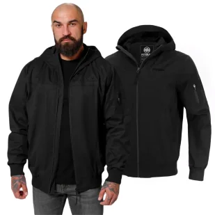 Kurtka z kapturem przejściowa Pit Bull Longwood '24 - Czarna XXL - Odzież taktyczna i umundurowanie - miniaturka - grafika 1