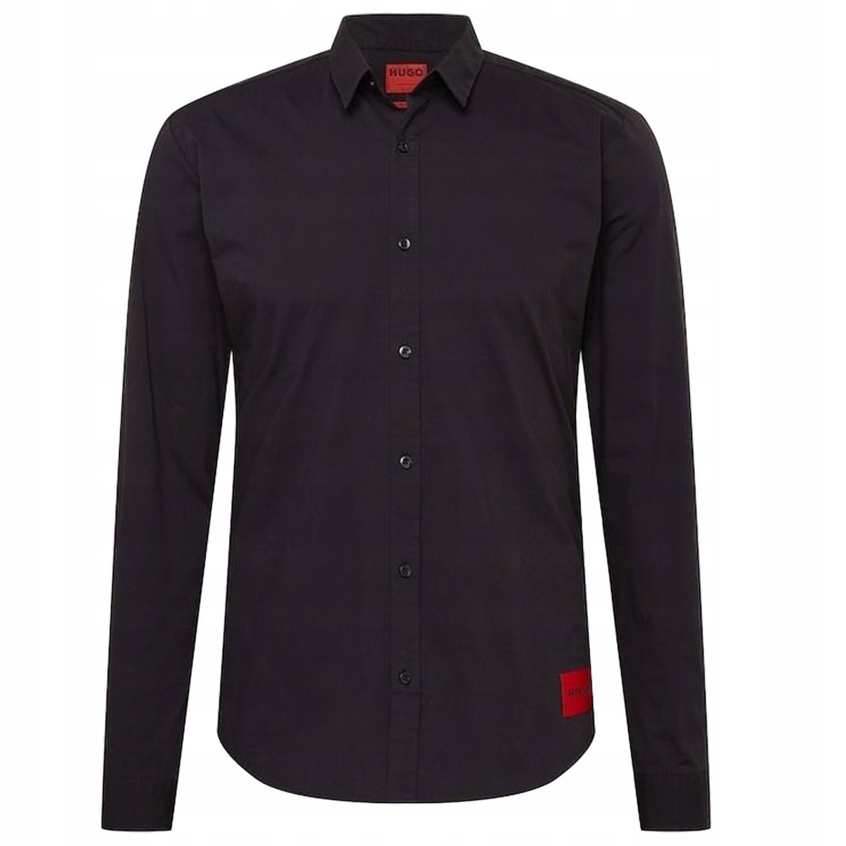 Czarna Koszula Męska Elegancka Ładna Czerwone Logo HUGO BOSS bawełniana Czarna Koszula Męska Elegancka Ładna Czerwone Logo HUGO BOSS bawełniana r.L