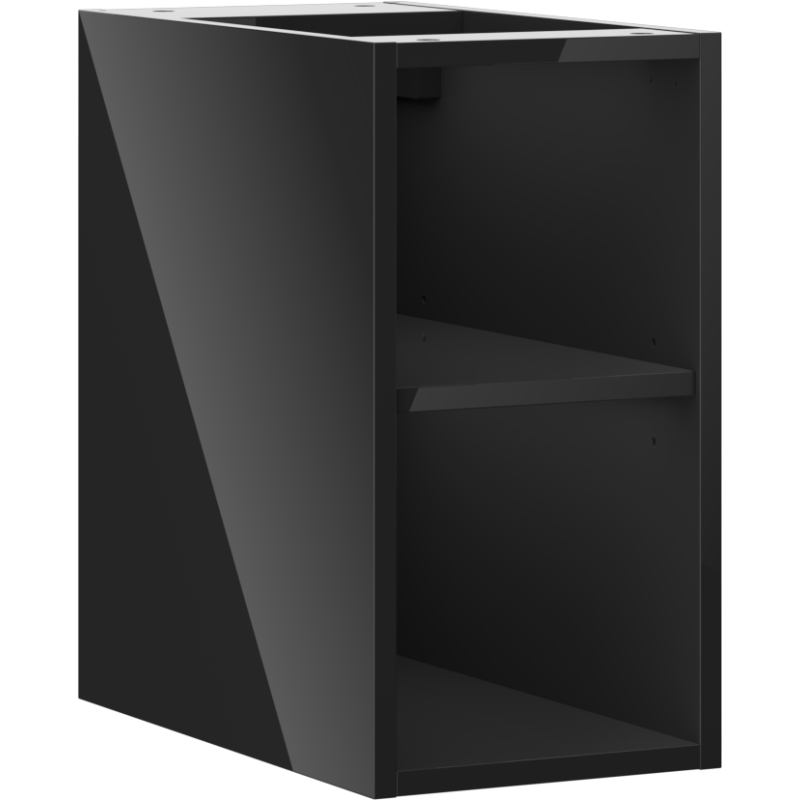 Mexen Box-A szafka otwarta z półką 25 cm, czarna połysk - 91AX2-0250-470-0-70