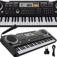 Instrumenty muzyczne dla dzieci - KEYBOARD DLA DZIECI ORGANY Z MIKROFONEM ELEKTRYCZNE DO NAUKI GRY + ZASILACZ - miniaturka - grafika 1