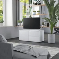 Szafki RTV - vidaXL Szafka pod TV, biała, 80x34x36 cm, płyta wiórowa - miniaturka - grafika 1