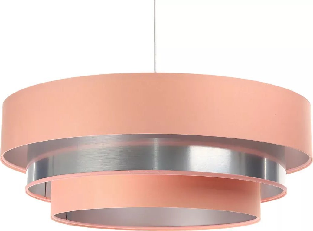 Lampa wisząca Lumes Różowo-srebrna okrągła lampa wisząca nad stół - S458-Fina