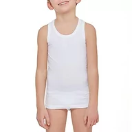 Koszulki i topy damskie - POMPEA Top Boy Biustonosz tank top dla dzieci i młodzieży, Biały, 8-9 anni - miniaturka - grafika 1