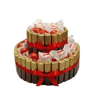 Zestawy upominkowe - Dwupoziomowy Tort Słodyczy – Luksusowy Prezent Pralinowy na Urodziny, Rocznicę, Święta - miniaturka - grafika 1