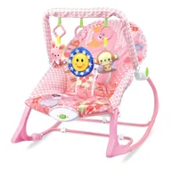 Leżaczki i huśtawki - Wibrujący grający leżak dla dzieci leżaczek bujak wibracyjny różowy 18 kg - miniaturka - grafika 1