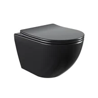 Miski WC - Czarna matowa miska wc wisząca Rimless Nero Tornado Hydrosan - miniaturka - grafika 1