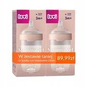 Butelki dla niemowląt - Zestaw 2 x Butelka do karmienia LOVI Mammafeel 250ml ze smoczkiem dynamicznym 3m+ - miniaturka - grafika 1