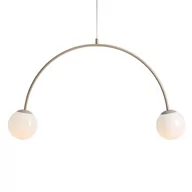 Lampy sufitowe - Salonowa lampa zwieszana Una 1116H17 Aldex kulista podwójna szkło metal beżowa - miniaturka - grafika 1